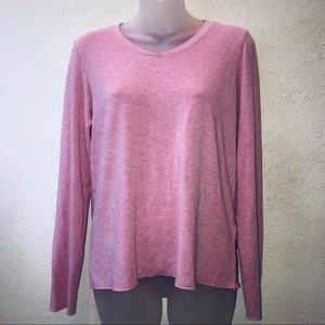 Eileen Fisher Long Sleeve Crew Neck Pink Top M